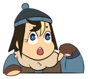 Brownie pointing at the bottom of the page